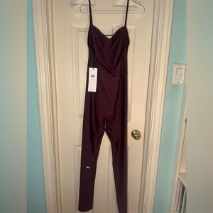 Alo Yoga Airlift Disco Daze Onesie in Burgundy